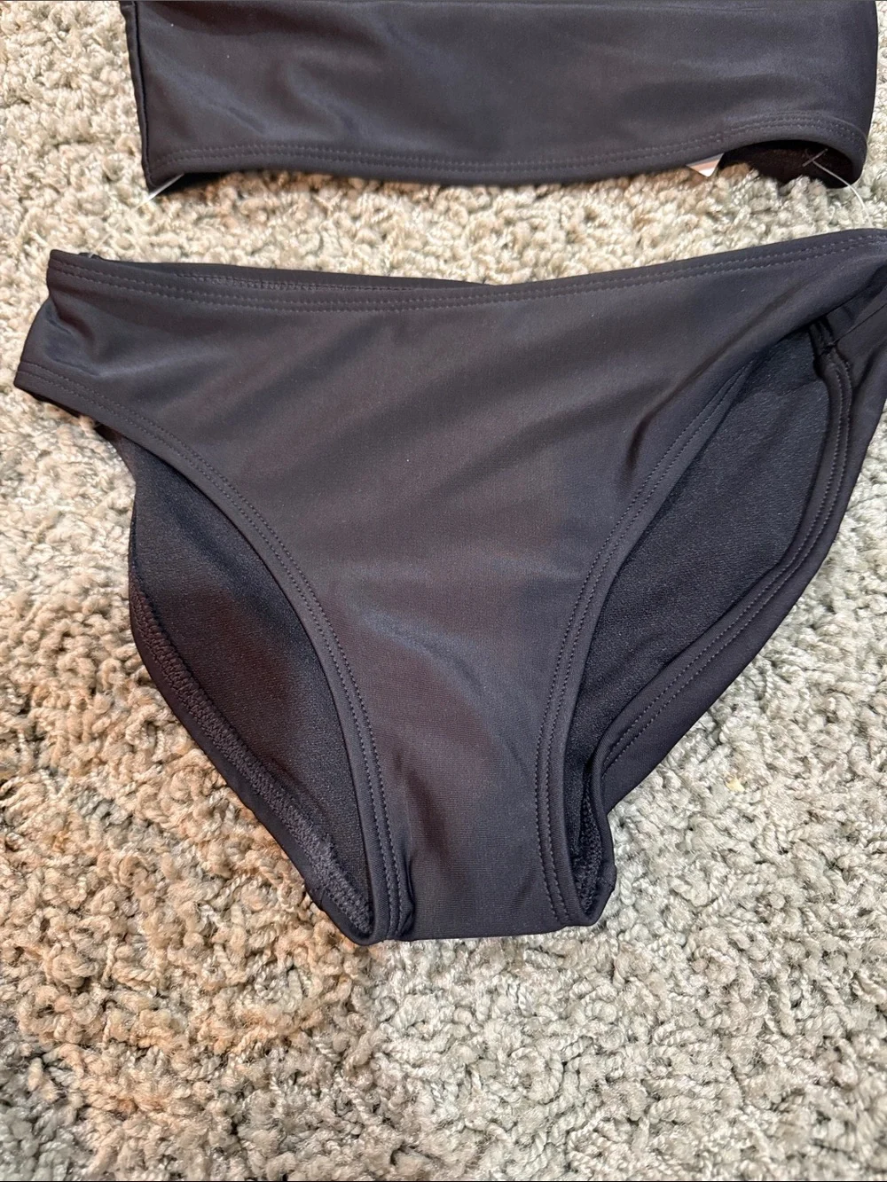 Black High Neck Two-Piece Swim Set - Girls (M 7/8) NEW
